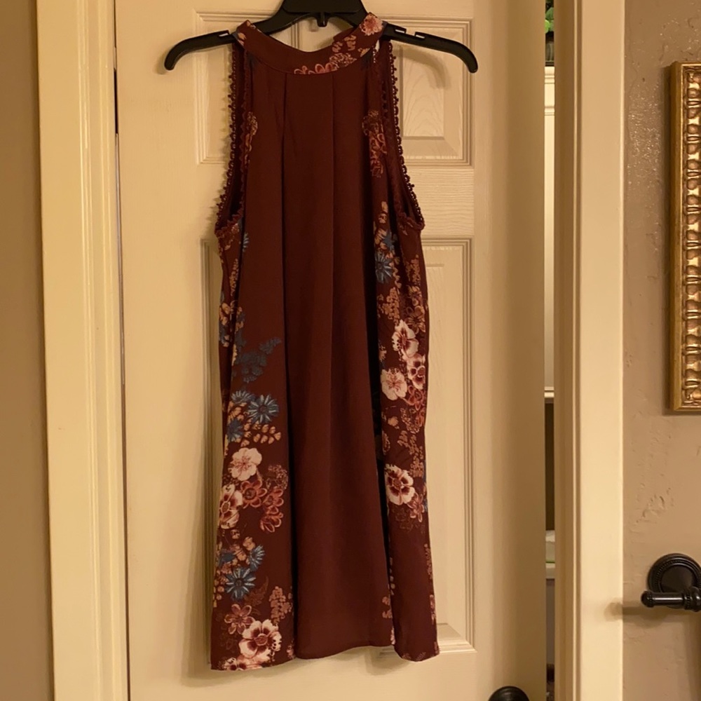 Maroon floral dress